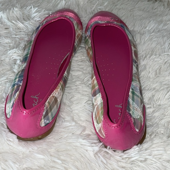 Coach Cecile Canvas Signature Logo Pink Leather Cap Toe Ballet Flats Size 8 - Picture 4 of 6